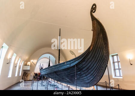 OSLO, Norwegen - 28.August 2019: Viking Ship Museum ist in Bygdoy Insel in Oslo, Norwegen. Stockfoto