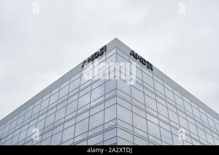 AMD Silicon Valley Hauptsitz in Santa Clara, Kalifornien, gesehen am 5. Dezember 2018. Stockfoto