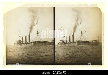 Royal Navy gepanzerten Kreuzer in New York ankommen, wahrscheinlich in der Zeit der Portsmouth Friedenskonferenz Stockfoto