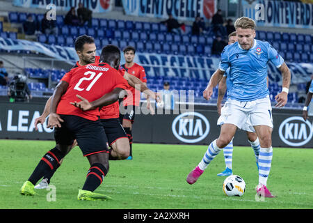 Rom, Italien. 03 Okt, 2019. Ciro unbeweglich Latium in Aktion während der UEFA Europa League Spiel zwischen SS Lazio und Stade Rennais FC am Olympiastadion gesehen. (Final Score: SS Lazio 2:1 Stade Rennais FC). Credit: SOPA Images Limited/Alamy leben Nachrichten Stockfoto