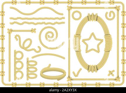 Satz von Seil Elemente Stock Vektor