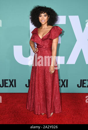 Oktober 2019, Westwood, Kalifornien, USA: 03. Oktober 2019 – Westwood, Kalifornien – Alexandra Shipp. „Jexi“ Los Angeles Premiere im Fox Bruin Theater. Foto: Birdie Thompson/AdMedia Stockfoto