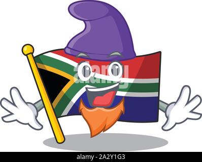 Elf Flagge Südafrika auf ein Zeichen Stock Vektor