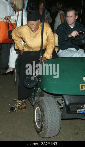 Oper legende Jessye Norman die Teilnahme an der Gala Opening Night Premiere der Produktion der öffentlichen Theater MUTTER COURAGE UND IHRE KINDER im Delacorte Theater im Central Park mit einer nach der Party im Schloss Belvedere in New York City. August 21, 2006. Quelle: Walter McBride/MediaPunch Stockfoto