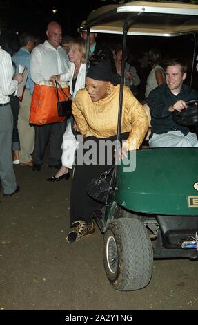 Oper legende Jessye Norman die Teilnahme an der Gala Opening Night Premiere der Produktion der öffentlichen Theater MUTTER COURAGE UND IHRE KINDER im Delacorte Theater im Central Park mit einer nach der Party im Schloss Belvedere in New York City. August 21, 2006. Quelle: Walter McBride/MediaPunch Stockfoto