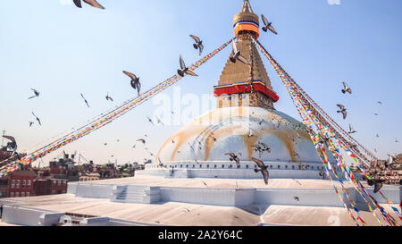 Boudhanath Stupa in Kathmandu, Nepal. Stockfoto