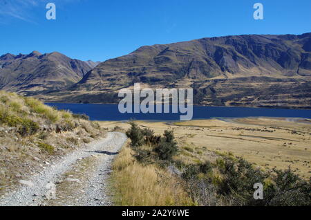 Zu den Mavora Lakes. Te Araroa Trail. South Island. Neuseeland Stockfoto