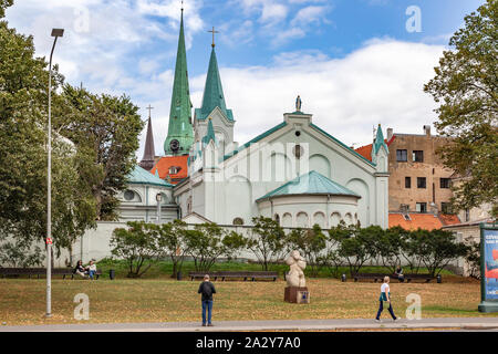 Rigas Traum Kirche der Göttin (Rigas Sapju Dievmates Baznica), ein Fuß stehend auf Pils Iela (Castle Street), nur wenige Schritte von der Kirche, Riga Stockfoto