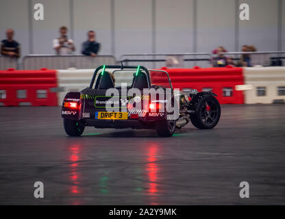 Caterham Drift Taxi, Passagier Fahrten an der London Motor Show Mai 2019, Excel London Stockfoto