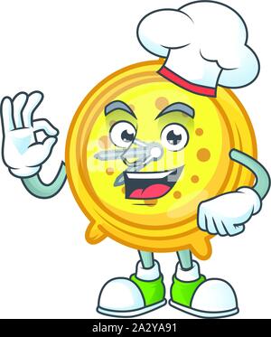 Chef Alarm Clock cartoon Charakter mit Maskottchen Stock Vektor