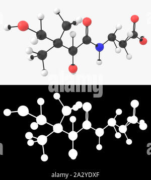 3D-Darstellung eines Vitamin B5-Molekül mit alpha Schicht Stockfoto