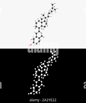 3D-Darstellung eines Vitamin D-Molekül mit alpha Schicht Stockfoto