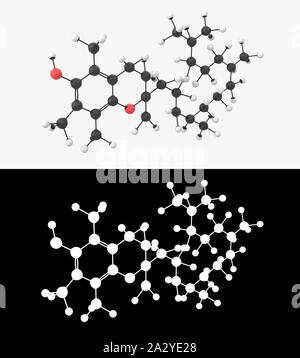 3D-Darstellung eines Vitamin E-Molekül mit alpha Schicht Stockfoto