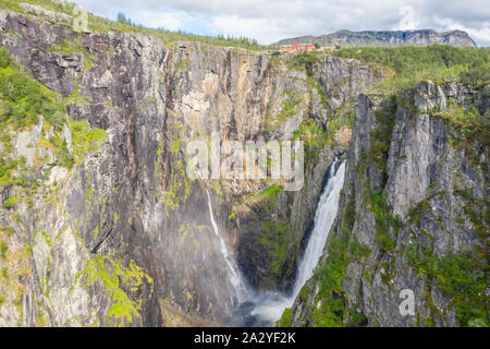 Luftaufnahme der Voringsfossen Wasserfall. Mittel-norwegen, Norwegen. Stockfoto