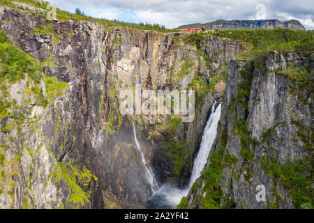 Luftaufnahme der Voringsfossen Wasserfall. Mittel-norwegen, Norwegen. Stockfoto