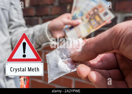 Warnschild Crystal Meth Stockfoto