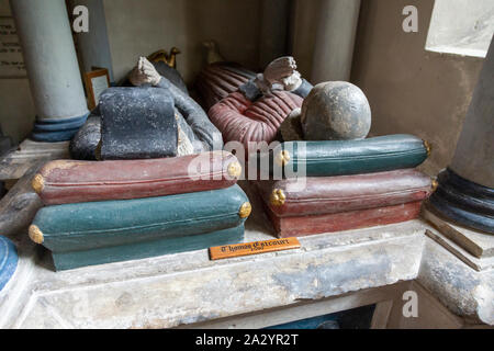 Thomas Estcourt Grab d 1599, St. Johannes der Täufer Kirche, Shipton Moyne, Gloucestershire, England, Großbritannien Stockfoto