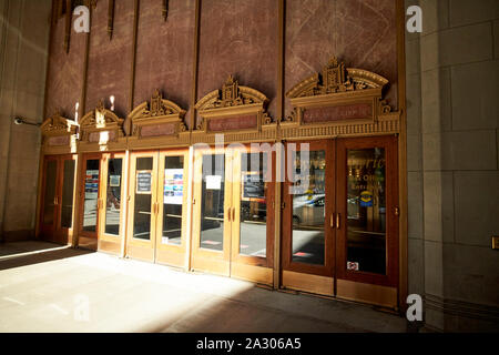 Box Office Eingang zum Civic Theatre Lyric Opera Chicago opera house building Chicago Illinois Vereinigte Staaten von Amerika Stockfoto