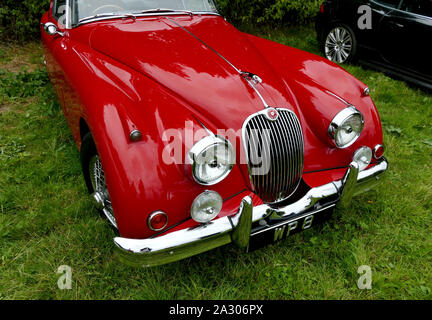 Jaguar XK 150, WP8, Oldtimer in der Chiltern Open Air Museum, Buckinghamshire. Stockfoto