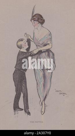 Buchen Sie Platte/Drucken aus dem Buch hellere Seite der Schule von Lewis Baumer 1900 gezeichnet. The Nipper. Stockfoto