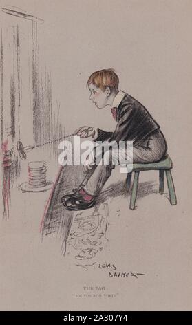 Buchen Sie Platte/Drucken aus dem Buch hellere Seite der Schule von Lewis Baumer 1900 gezeichnet. Die Fag: Sic Vos Non Vobis. Stockfoto