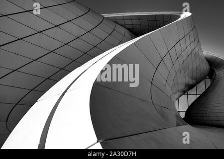 Schwarz und Weiß Details der Heydar Aliyev Center, Baku, Aserbaidschan Stockfoto