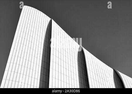 Schwarz und Weiß Details der Heydar Aliyev Center, Baku, Aserbaidschan Stockfoto