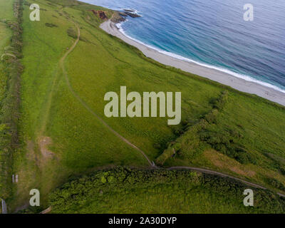 Luftaufnahme von Vault Strand Cornwall Stockfoto