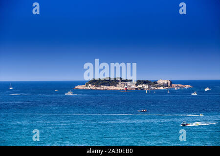 Ile de Bendor, Insel Bendor, vor Sanary-sur-Mer, Alpes-Maritimes, Cote d'Azur, Südfrankreich, Frankreich, Europa | Ile de Bendor und Bendor Insel, vor der Band Stockfoto