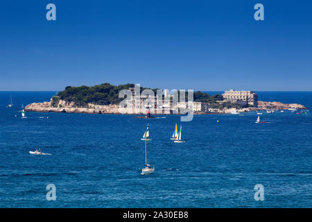 Ile de Bendor, Insel Bendor, vor Sanary-sur-Mer, Alpes-Maritimes, Cote d'Azur, Südfrankreich, Frankreich, Europa | Ile de Bendor und Bendor Insel, vor der Band Stockfoto