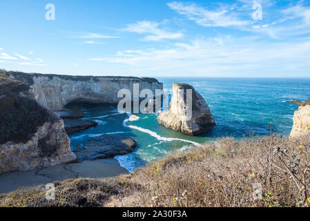 Shark Fin Cove. Davenport, Kalifornien, USA. Stockfoto