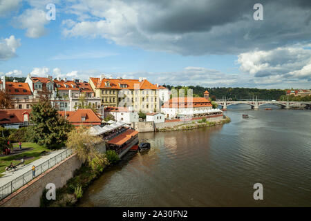 Moldau in Prag, Tschechische Republik. Stockfoto