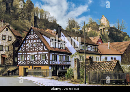 Pottenstein in der Fränkischen Schweiz Stockfoto
