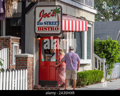 Menschen, Restaurant in Fernandina Beach auf Amelia Island, Florida Stockfoto