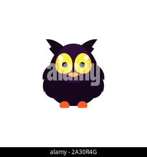 Barn owl mit gelben Augen auf weißem Hintergrund Vector Illustration Design Stock Vektor