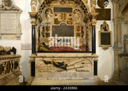 Die clopton Kapelle in der Kirche der Heiligen Dreifaltigkeit, Kirche der Heiligen Dreifaltigkeit, oder Shakespeare's Kirche, Stratford-upon-Avon England England Stockfoto