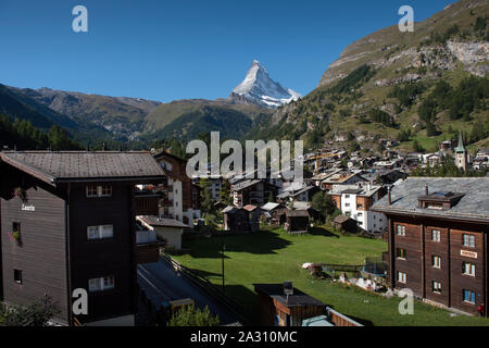 Matterhorn, Zermatt, Wallis Schweiz September 2019 Zermatt ist eine Gemeinde im Bezirk Visp im deutschsprachigen Teil des Kantons Stockfoto