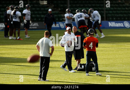 Chicago Bears Haupttrainer matter Nagy während der Media Day bei der Allianz Park, London. Stockfoto