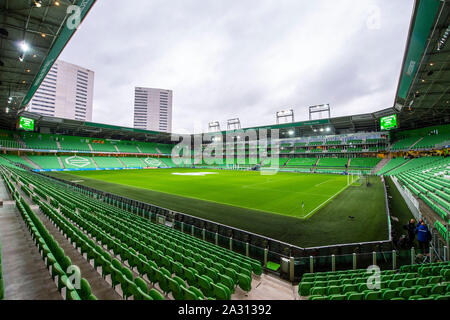 Groningen, Nederland. 04 Okt, 2019. GRONINGEN 04-10-2019, Fußball, niederländischen Eredivisie, Hitachi Kapitalmobilität Stadion, Saison 2019-2020, Innenansicht des Stadions Credit: Pro Schüsse/Alamy leben Nachrichten Stockfoto