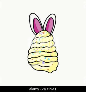 Vektor eines Eis mit Hasenohren mit bunten Bonbons eingerichtet. Stock Vektor
