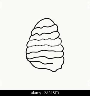 Der Vektor der ein Eis für die Färbung. Nette doodle Essen. Stock Vektor