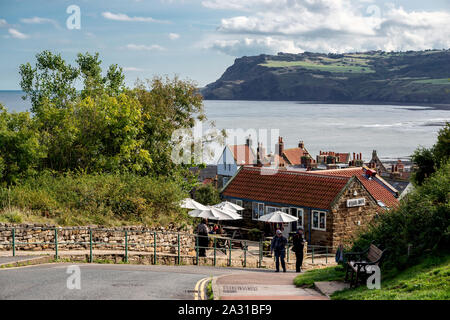 Ein Blick über Robin Hood's Bay Stockfoto