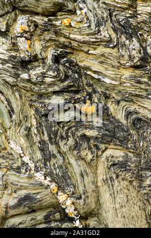 Diese Felsen durch Schlammablagerungen rund sechs Millionen Jahren gebildet haben, verbogen und verdreht im Laufe der Jahre Stockfoto