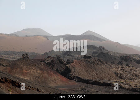 Vulkanische Landschaft des Nationalparks Timanfaya. Lanzarote. Kanarischen Inseln. Spanien. Stockfoto