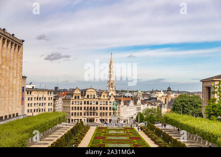 Blick auf die Stadt von Mont des Arts in Brüssel, Belgien Stockfoto