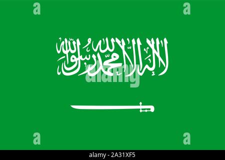 Flagge von Saudi-Arabien. Vektor. Genaue Maße, Proportionen und Farben. Stock Vektor