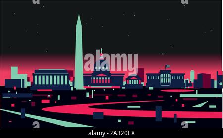 Washington DC städtischen Skyline Stock Vektor