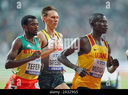 Doha, Katar. 4. Okt, 2019. Amos Bartelsmeyer Deutschlands in der 1500 Meter für Männer während des 17. IAAF Leichtathletik WM in der Khalifa Stadion in Doha, Katar. Ulrik Pedersen/CSM/Alamy leben Nachrichten Stockfoto