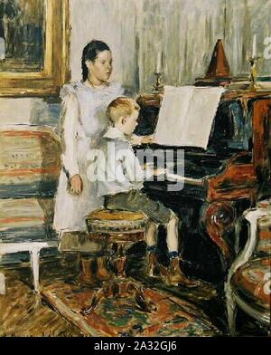 Etienne Moreau-Nélaton - Enfants au Piano. Stockfoto