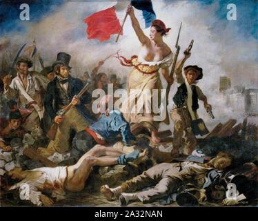 Eugène Delacroix - Le 28 Juillet. La Liberté guidant le peupleFXD. Stockfoto